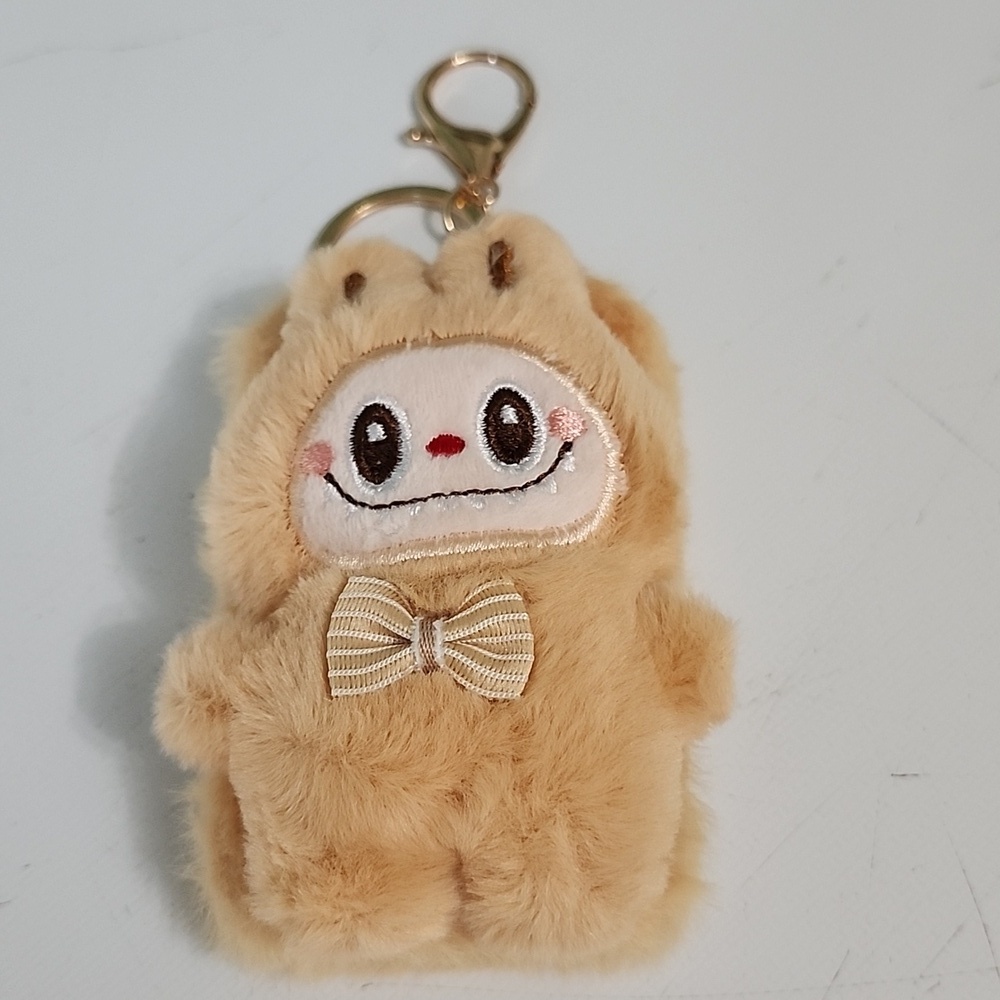 Labubu Inspired Plush Bag Charm Compact Mirror